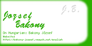jozsef bakony business card